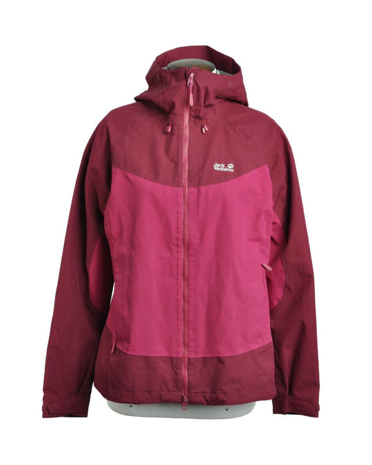 JACK WOLFSKIN Windbreaker Purple Red Hooded Shell Womens Jacket Size L