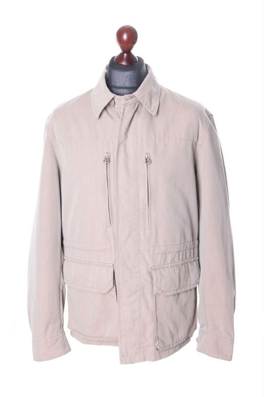 Men's HUGO BOSS Beige Cotton Blend OLYMPIA-W Jacket Size 50