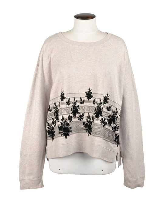 ALLSAINTS Barocco Lo Sweatshirt White Oversized Crew Neck Womens Pullover Medium