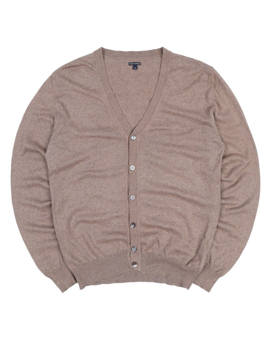 SUITSUPPLY Cardigan Cotton Cashmere Brown Men's V-Neck Jumper Size M