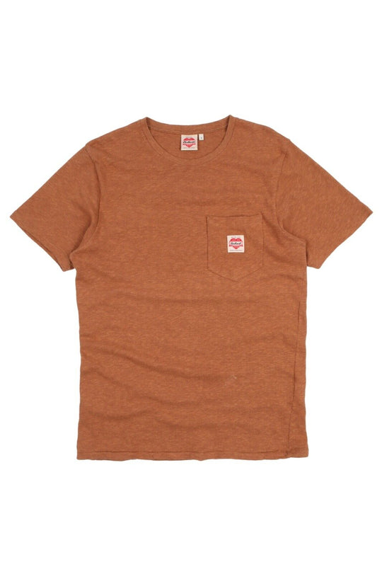 Men's CARHARTT Union Made Logo Brown Planter Pocket T Shirt Size s