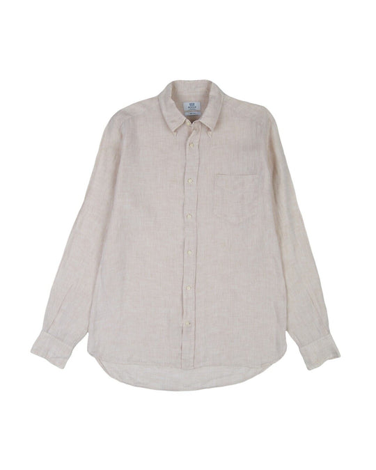 BOGGI Milano Shirt Beige Linen Mens Size L