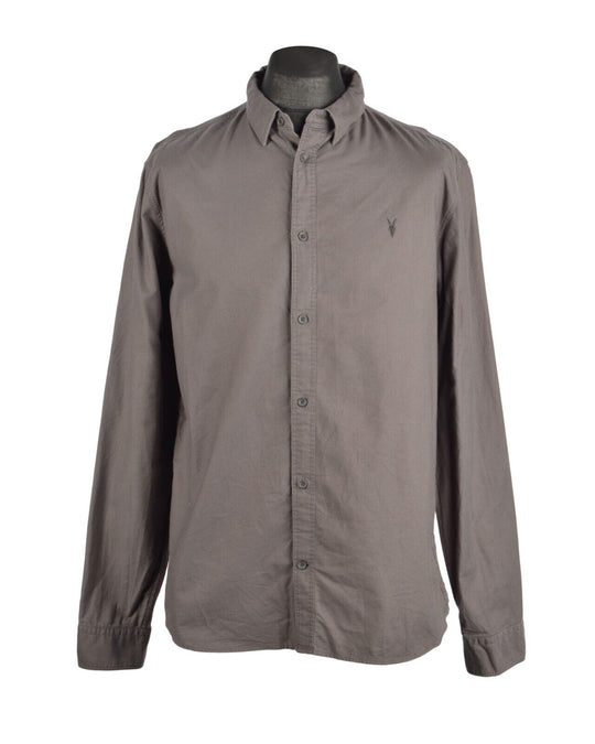 ALLSAINTS Gray Oxford Cotton Men's Shirt Size XL