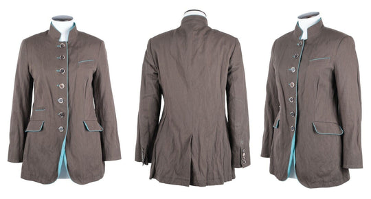 Women's Kleider Manufaktur HABSBURG Cotton Brown Military Coat Jacket Size 38