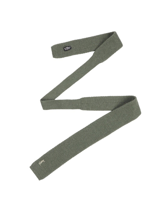 Vintage YSL YVES SAINT LAURENT Knit Tie Green Knitted Alpaca Wool Necktie