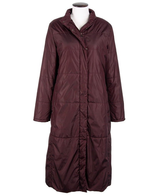 BURBERRY Coat Bordo Quilted Full Zip Womens Puffer Jacket Size 42 IT