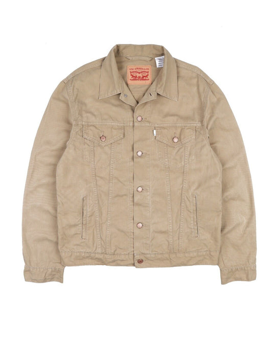 LEVI'S Trucker Jacket Beige Cotton Denim Men's Size L