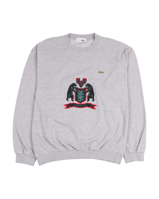 Vintage LACOSTE Sweatshirt Gray Waffle Knit Cotton Men's Size 4 / M