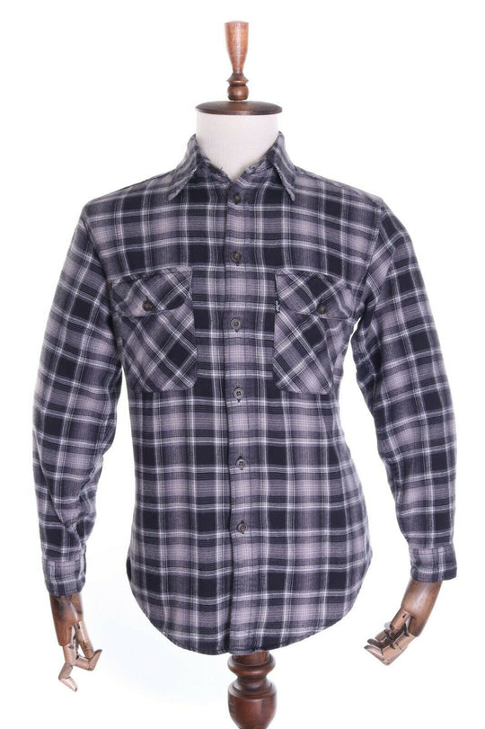 Men's LEVI's Grey Check Cotton Flannel LS Shirt Size s