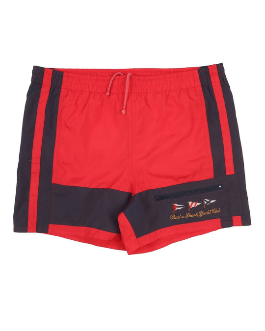 Men's PAUL & SHARK Red Nylon Swim Bermuda Shorts Size S