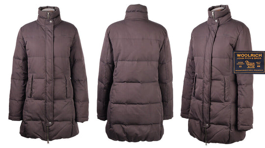 Women's WOOLRICH Brown Down Jacket Puffer Coat Size L