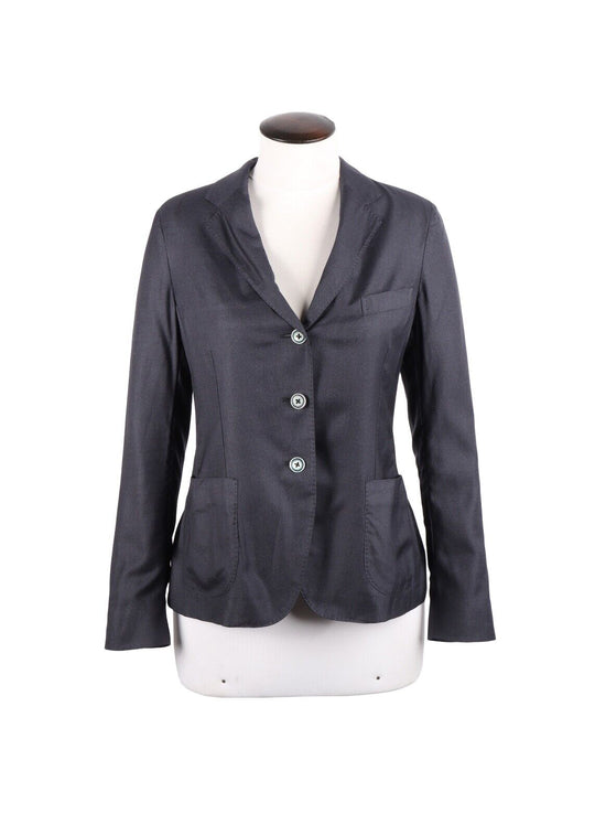 BOGLIOLI Blazer Dyed Navy Blue Cashmere Women's Jacket Size 40 IT