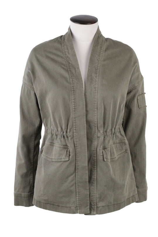 Women's JAMES PERSE Olive Cotton Kimono Wrap Open Cardigan Size 1 / s