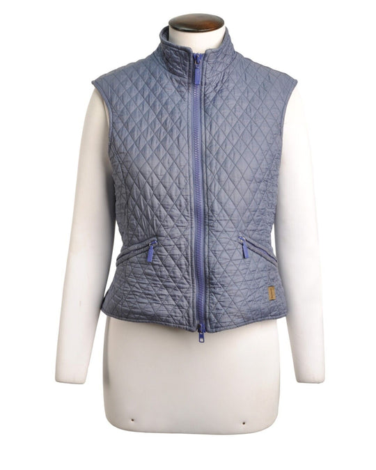 BARBOUR Vest Blue Quilted Full Zip Womens Jacket Size 36 EU 10 UK