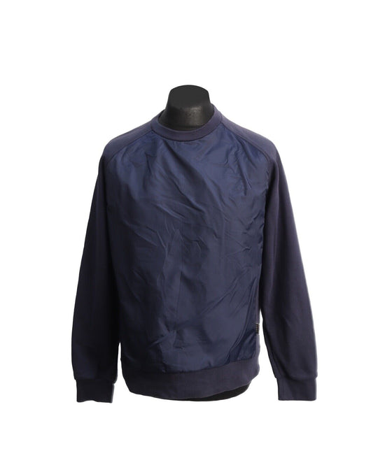 AQUASCUTUM Sweatshirt Navy Blue Nylon Front Cotton Men's Jumper Size M
