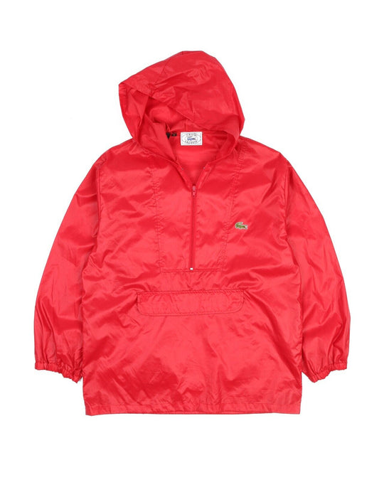 Vintage LACOSTE x IZOD Jacket Anorak Red Nylon Hooded Windbreaker Men's Size M