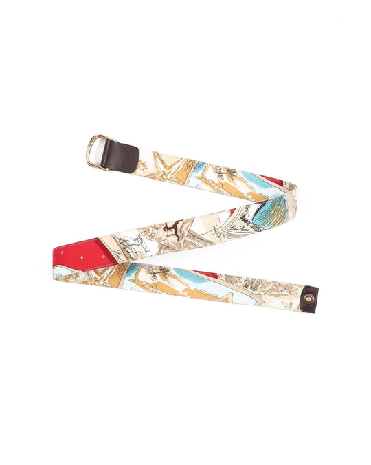 LORO PIANA Printed Casual Canvas Belt D Buckle Small Size