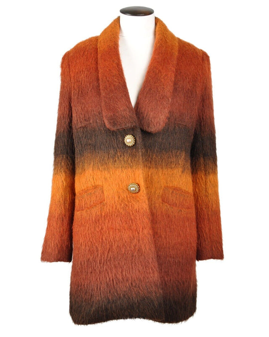 DESIGUAL Coat Gradient Fur Womens Overcoat Size 44
