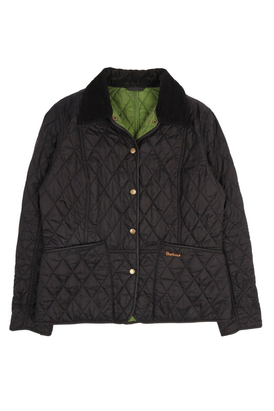 Women's BARBOUR Black Summer Liddesdale Quilt Jacket Size UK 14 US 10