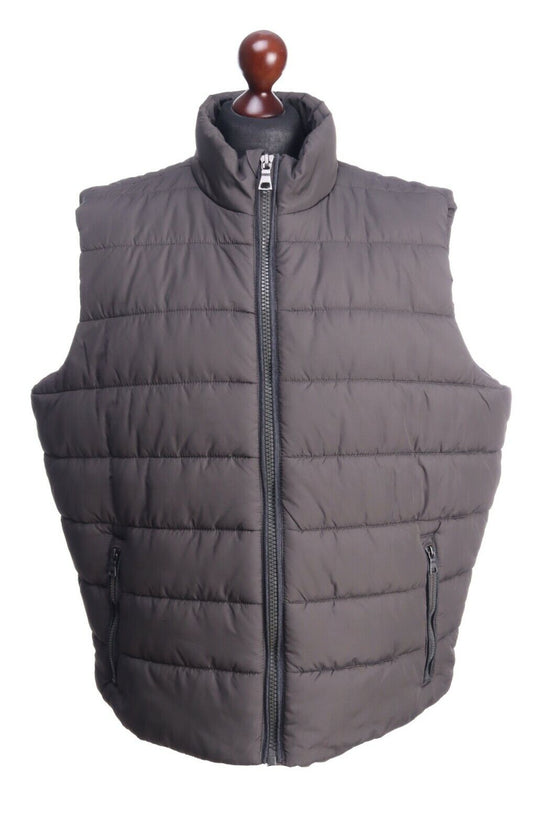Marks & Spencer Grey Olive Full Zip Quilted Vest Size 2XL