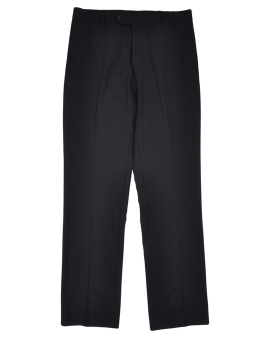PRADA Dress Pants Navy Blue Wool Mens Straight Leg Trousers Size 56 R