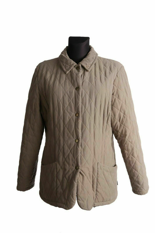 Women's BARBOUR L19 SHAPED MICROFIBRE QUILT Tane Beige Jacket Size uk 16 us 12