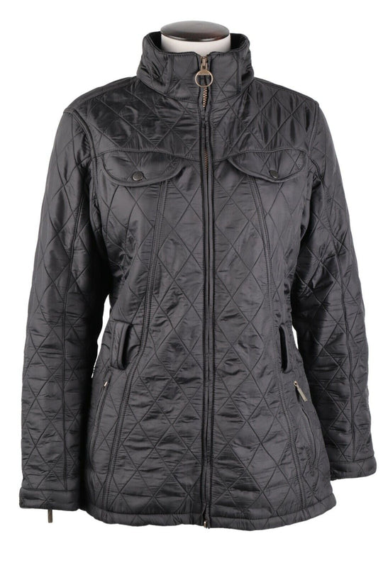 Women's BARBOUR Black Grace Polarquilt Jacket Size UK 12 US 8