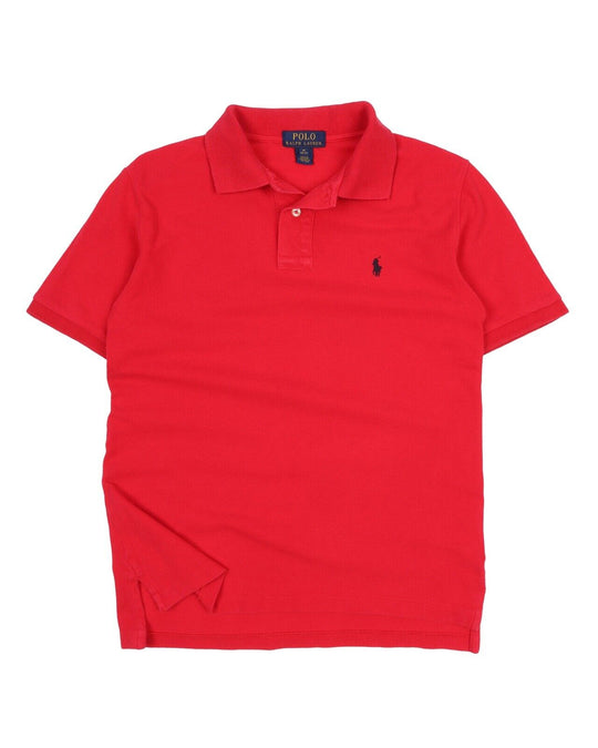 Men's Teen's POLO RALPH LAUREN Red Pique Polo Shirt Size 10-12 Y / M