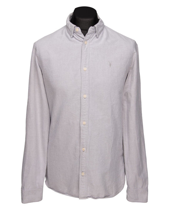 ALLSAINTS County Ls Shirt Gray Cotton Men's Button Down Size M