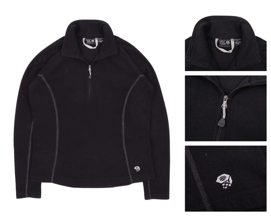 Women's MOUNTAIN HARDWEAR Black Fleece 1/4 Zip Jumper Pullover Size M