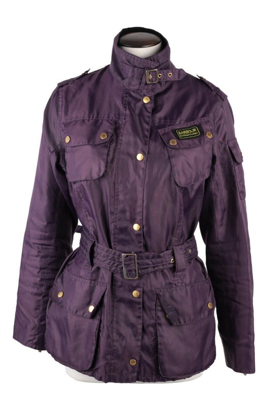 Women's BARBOUR INTERNATIONAL Purple Nylon Jacket Size UK 16 US 12