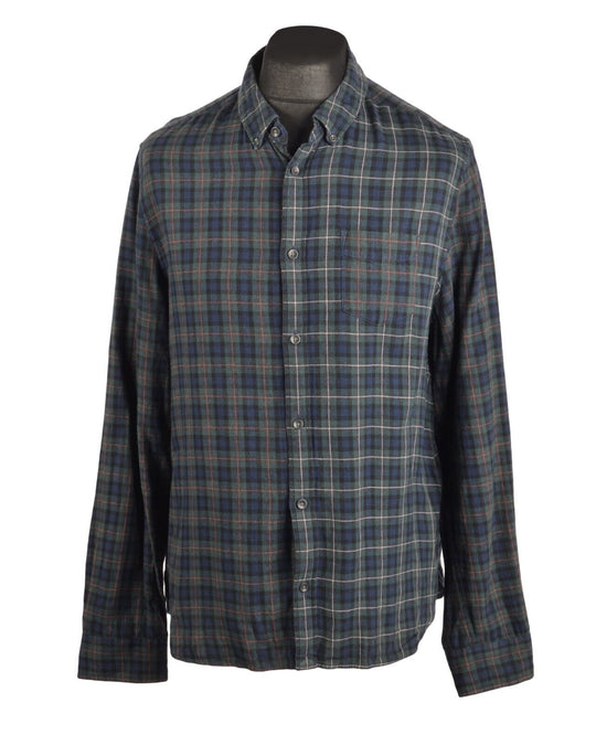 ALL SAINTS Multicolor Check Men's  Cotton Shirt Size L