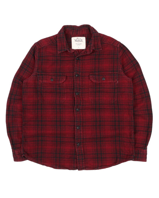 Men's WOOLRICH x ABERCROMBIE & FITCH Red Black Check Cotton Shirt Size L