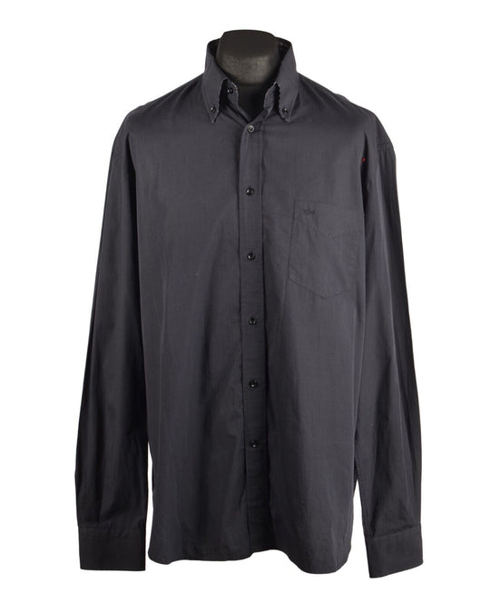 Men's PAUL & SHARK Black Cotton LS Shirt Size 44 / XL