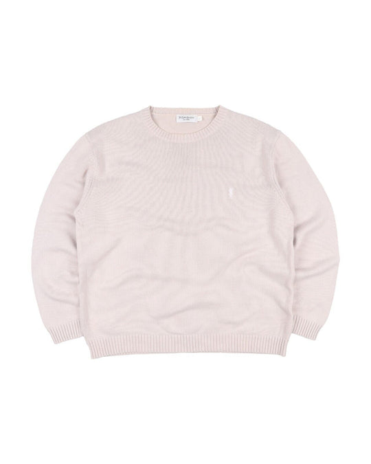 YVES SAINT LAURENT Jumper Sweater Beige Cotton Knitted Crew Neck Men's Size L