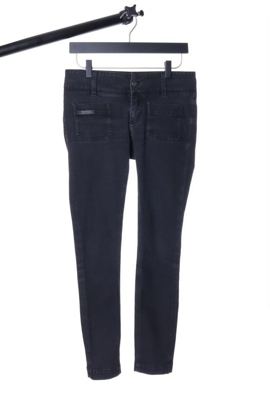 Women's DOLCE & GABBANA Black Denim Embroidered Low Skinny Jeans Size 40