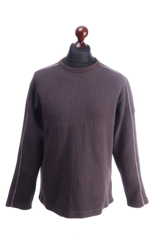 Vintage Men's BEN SHERMAN Brown Crew Neck Cotton Sweater Jumper Size M