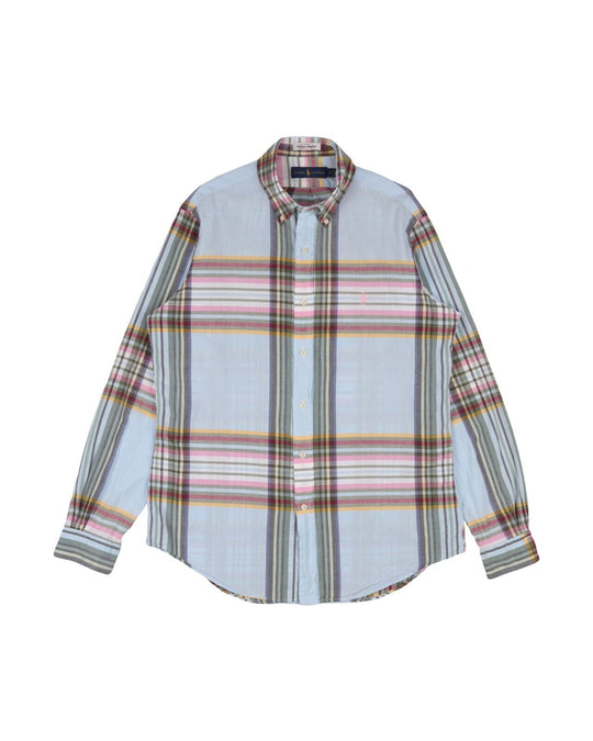 RALPH LAUREN Shirt Blue Multicolor Cotton Men's Button Down Size M