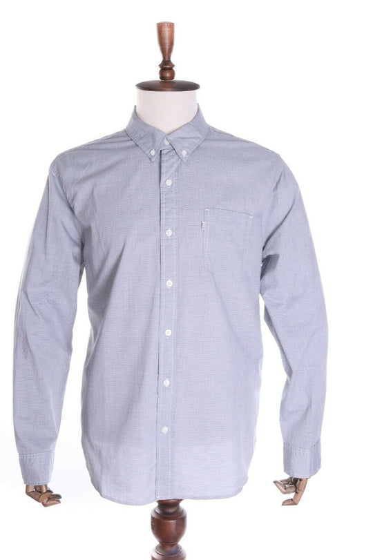 Men'S LEVI'S Grey 100% Cotton LS Button-Down Shirt Size 2XL