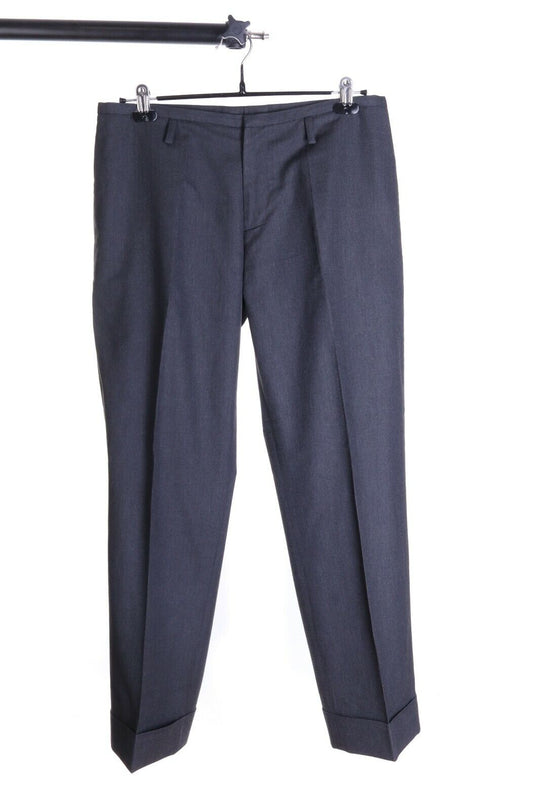 Men's EMPORIO ARMANI Grey Low Rise Cuffed Classic Trousers Size 48