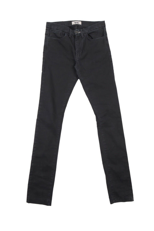 Men's ACNE STUDIOS Snake Jet Black Skinny Denim Pants Jeans Size W 30 L 34