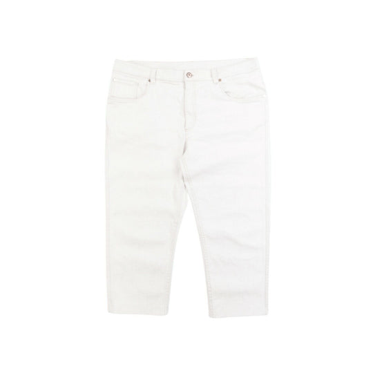 Women's BRUNELLO CUCINELLI Grey Denim Cropped Capri Jeans Size IT 50 US 14