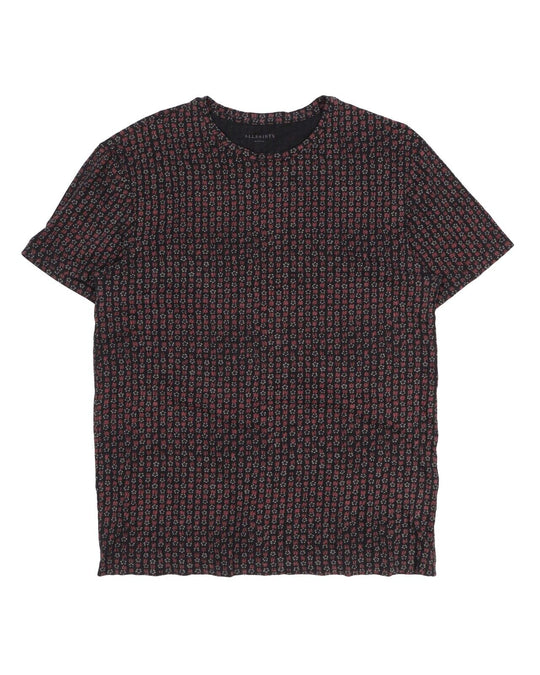 Men's ALL SAINTS Floral Print Black Cotton Tee T - Shirt Size M