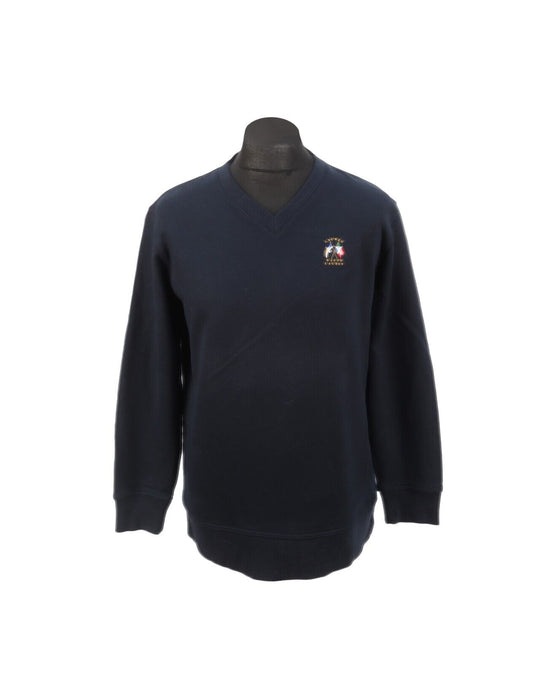 RALPH LAUREN Jumper Navy Blue Cotton Men's V Neck Size S