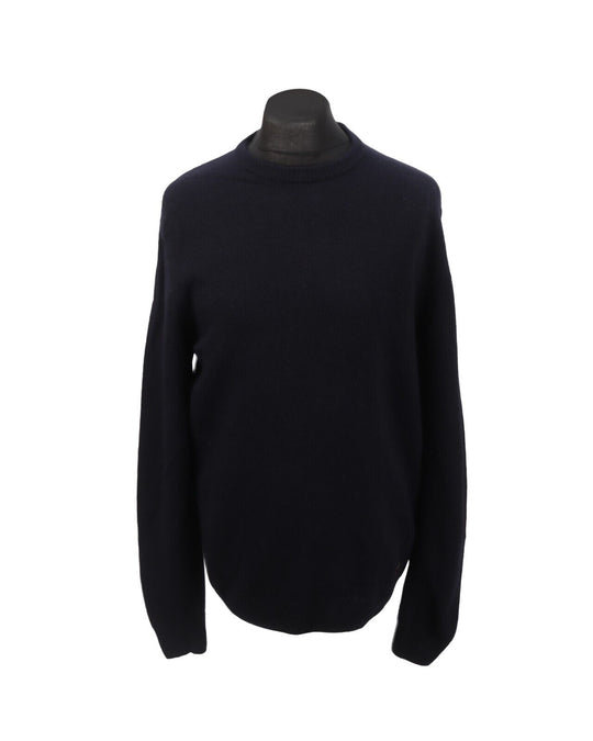 BARBOUR Jumper Black Crew Neck Wool Men's Size L