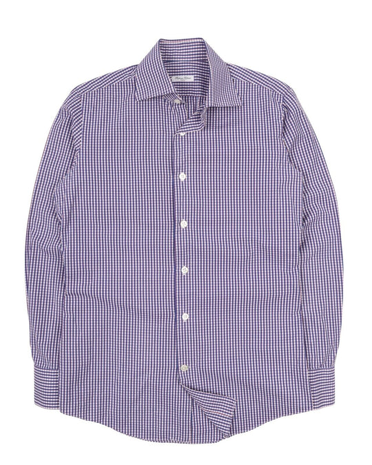 Men's SARTORIA CHIAIA Napoli Blue Check Bespoke Shirt Size ~ S