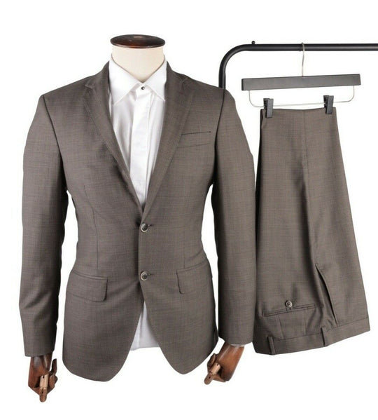 Men's HACKETT Mayfair Grey Brown Wool Suit Size UK 36 IT 46 R