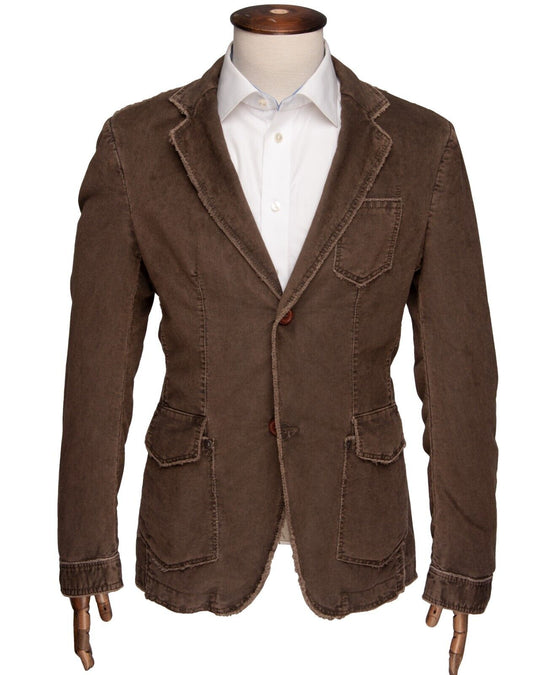 ICEBERG Blazer Jacket Brown Cotton Men's Unlined Sport Coat Size 50 / L