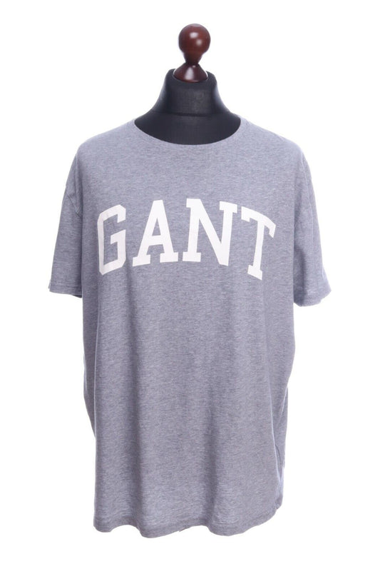 GANT Grey Cotton Big Logo LS T-Shirt Tee Size 2XL