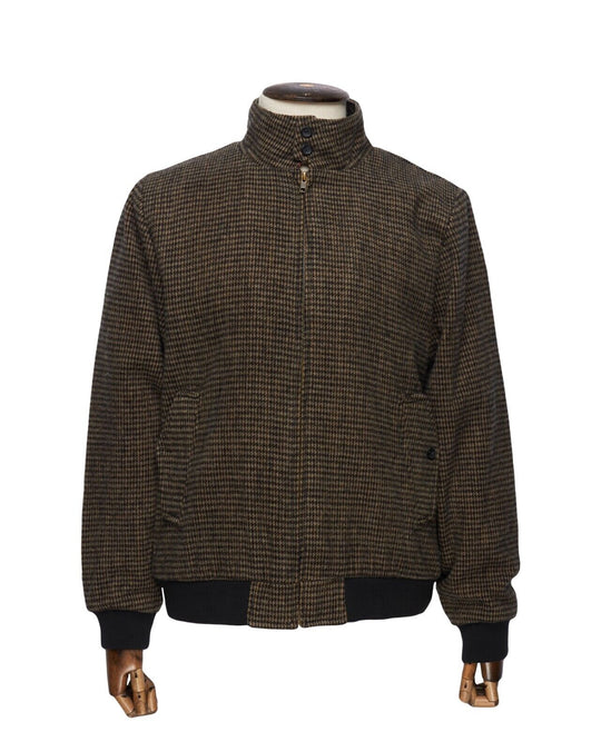 MERC London Jacket Brown Wool Herringbone Mens Harington Size L